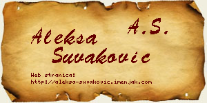 Aleksa Šuvaković vizit kartica